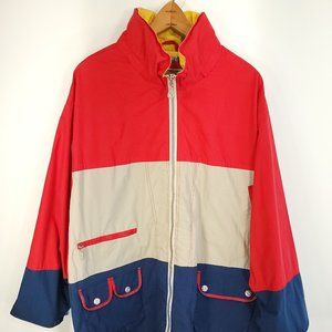 Vtg Avon Style Jacket Men's 2XL? Full Zip Hood Multicolor Retro Distressed